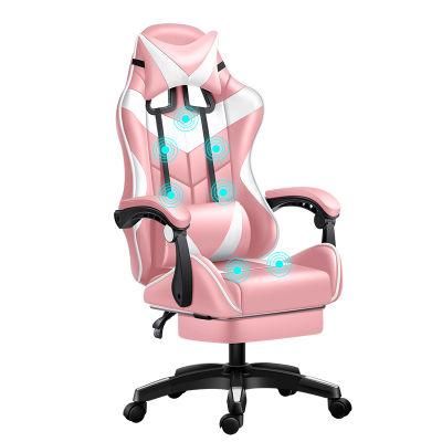 High Quality Racing Style Massage Computer Pink Girl Women Office Gaming Chair