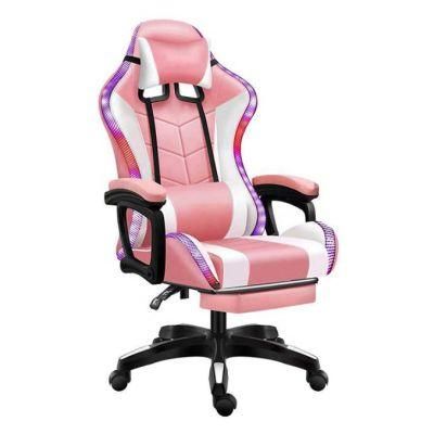 Ergonomic PU Leather Racing Gamer Cheap Gaming Chair with LED Lights