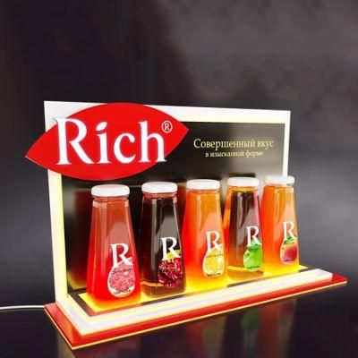 Convenience Stores Exquisite Acrylic Bottled Cola Drinks Display Stand with LED Light
