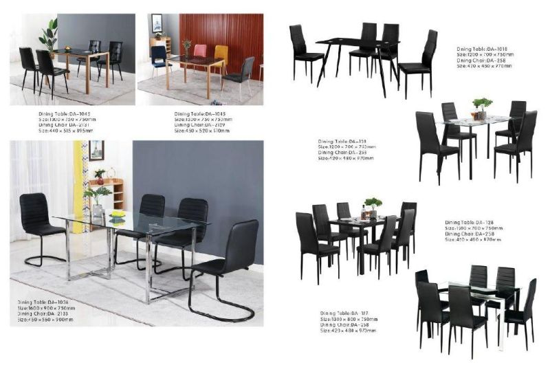 Factory Direct Wholesale Dining Room Furniture Metal Legs PU PVC Leather Upholstered Dining Chairs