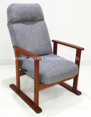 High Backrest Adjustable Modern Grey Fabric Recliner Office Armrest Sofa Chair