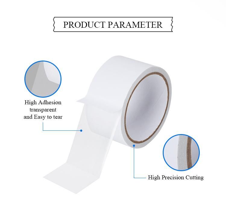 Custom Printed Jumbo Roll Tissue Paper Double Sided Tape with Good Adhesion (DTH09)