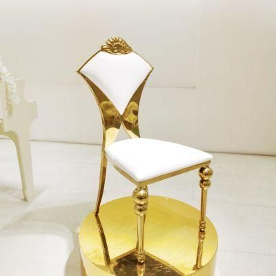 Hotsale Golden Stainless Steel Chair with Leather for Event Banquet Party Hotel Indoor Outdoor