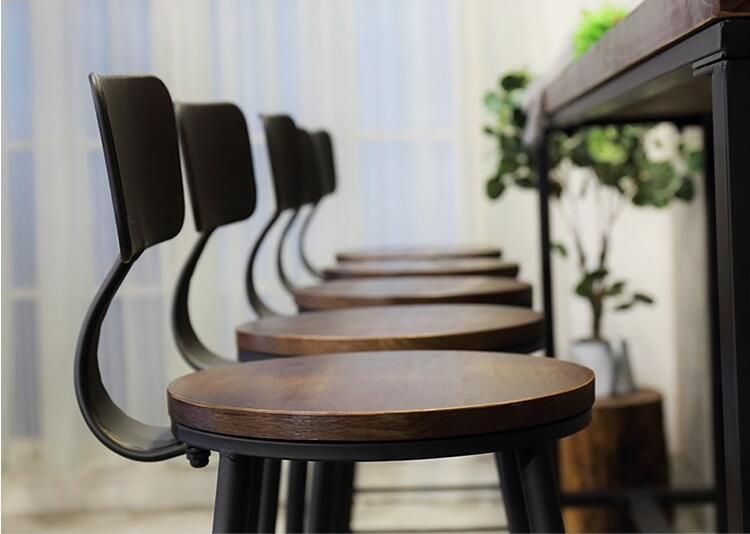 Outdoor Leisure Chair Bar Counter Chair Retro Iron High Footed Stool American Coffee Shop Furniture Wholesale