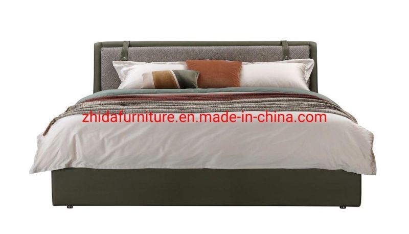 Hotel Modern Micro Fiber Leather Bedroom Furniture Bed with Storage