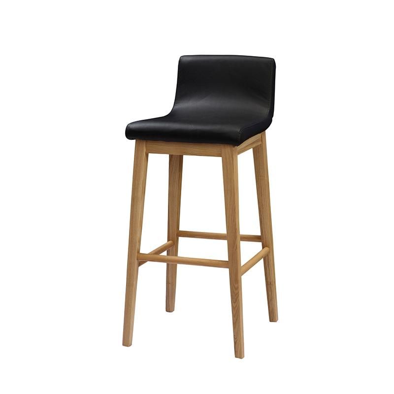 Wholesale Solid Wood Frame Leather Seat Bar Stool Chair (FOH-BCA72)