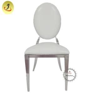 Luxury Royal White Silver Stainless Steel Dining Chair for Wedding Banquet