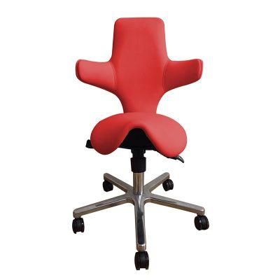 Comfortable Microfiber Leather Medical Chair with Wheels Ergonomic Saddle Seat Stool