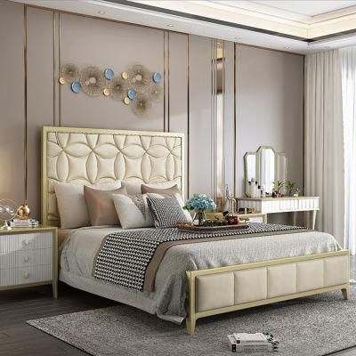 China Wholesale Modern Luxury Hotel Home Furniture Bedding Wooden Cama King Size Bed for Bedroom Set