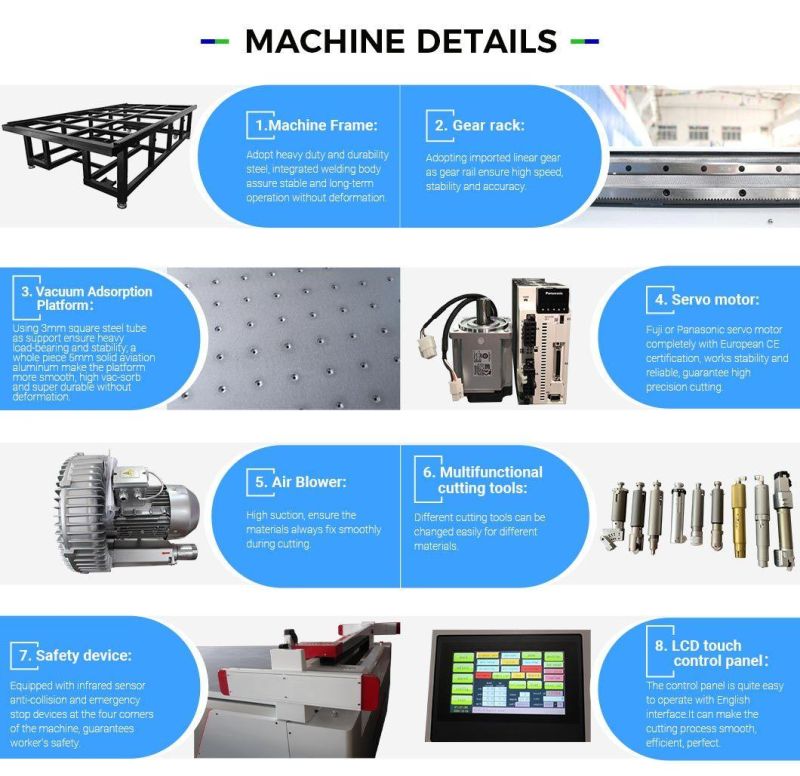 Digital CNC Automatic Oscillating Knife Nature Leather Cutter with Camera and Projector with Factory Price