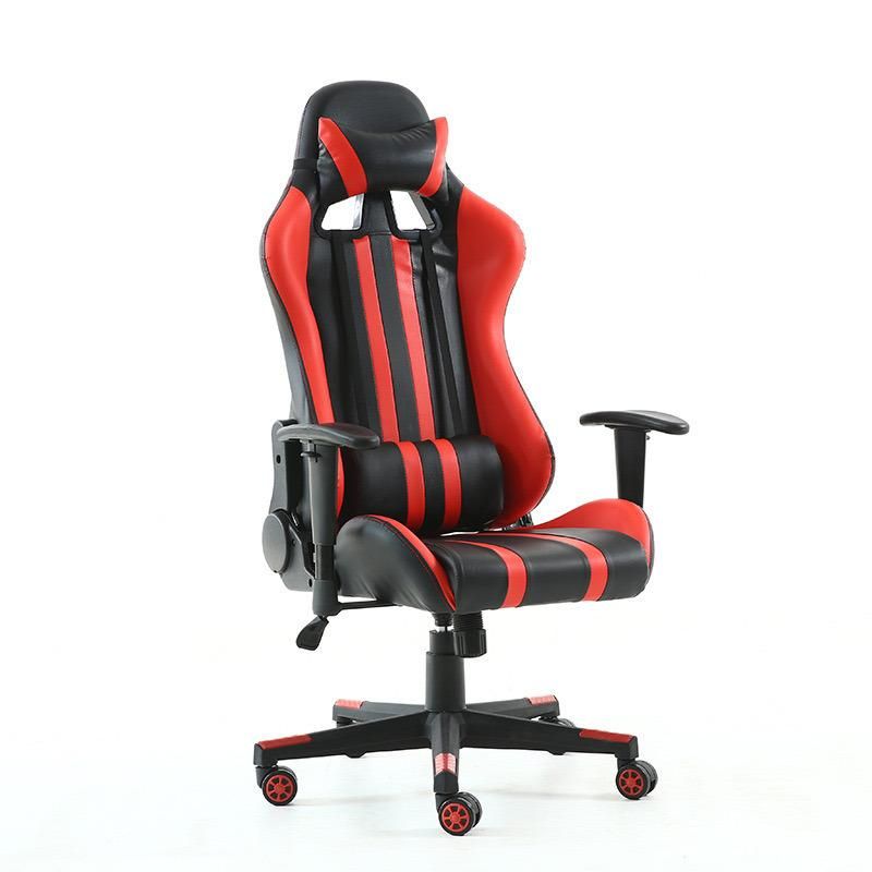 Racing Game Chair Ergonomic Massage PU Leather Complete Pink and White and Red Black Game Chair