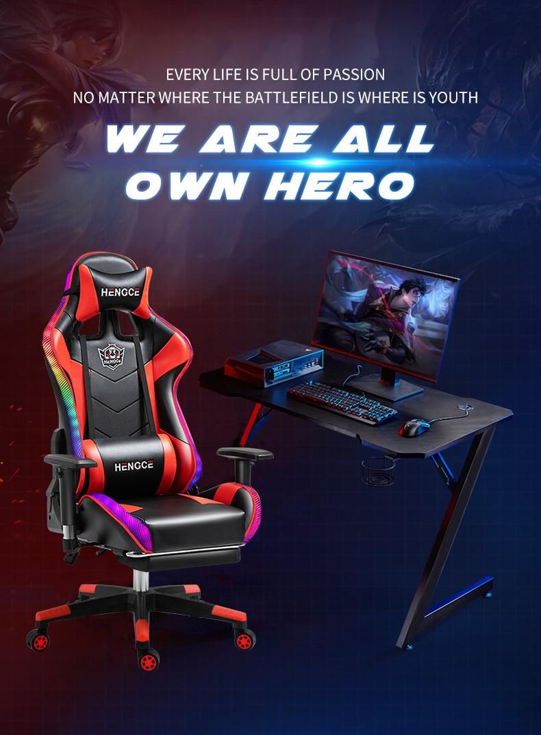 Swiveling CE Certified Video Computer E-Sports Seat Game Racing RGB Chair for Gamer