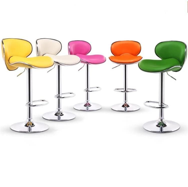 Modern PU Leather Modern Barstools Tabourets Bas Adjustable Leather Swivel Bar Stool