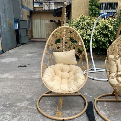 Waterproof Garden Outdoor Furniture Metal Steel Rattan Patio Wicker Swing Chair