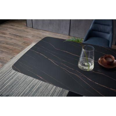 Luxury Modern Marble Texture Restaurant Home Furniture Sintered Table Set Dining Table