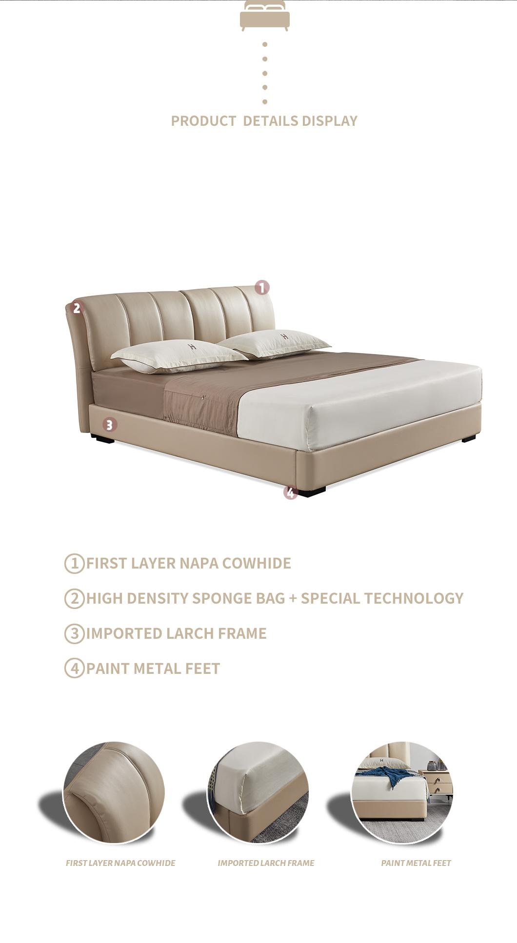 2021 Hot Sale Microfiber Technology Leather Bedroom Bed