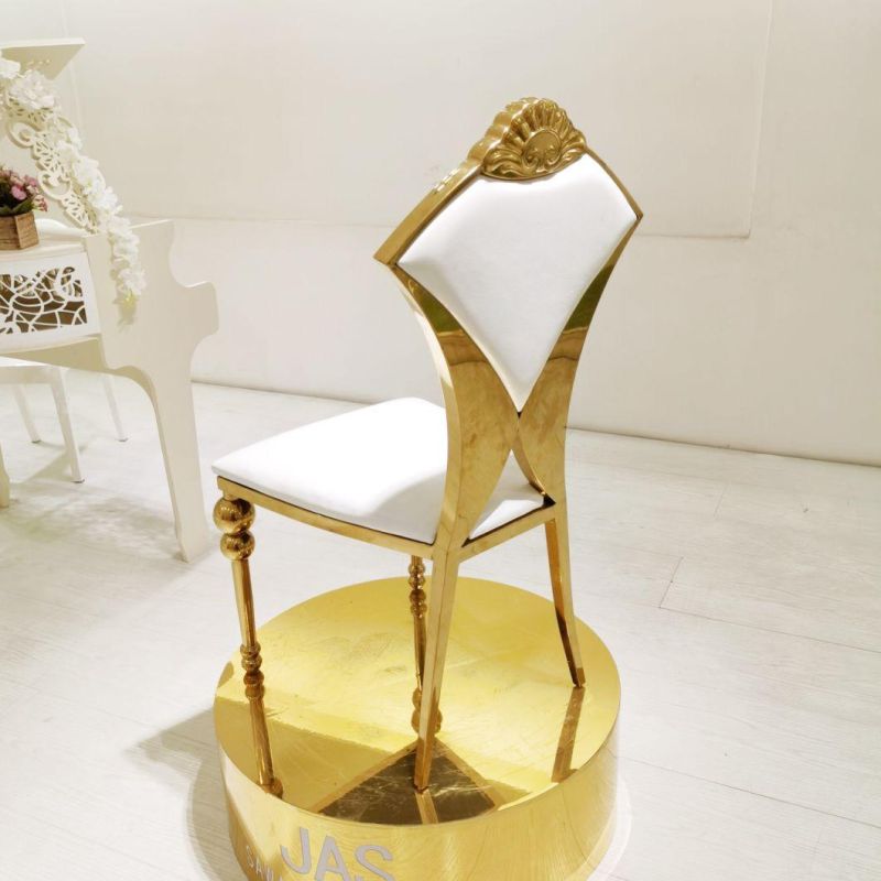 Hotsale Golden Stainless Steel Chair with Leather for Event Banquet Party Hotel Indoor Outdoor