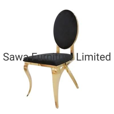 Three Chair Leg Stainless Steel Chair with Leather/Velvet for Event/Banquet/Party/Hotel/Indoor/Outdoor