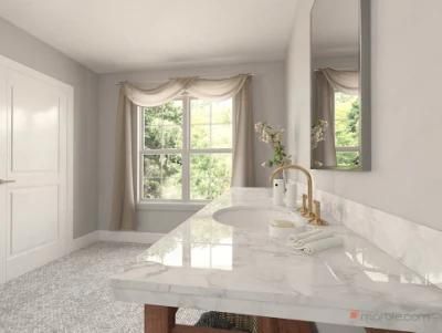 Wholesale Popular Calacatta Series White Kitchen Artificial Quartz Countertops Bench Top Quartz Stone Vanity Counter Top