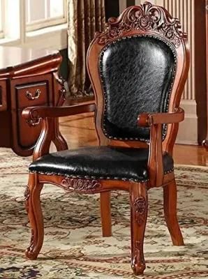 Classic Dining Room Furniture Wooden and Leather Chair
