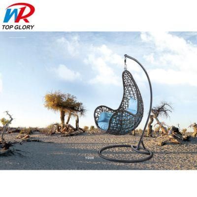 Hanging Chair Swing Resin Wicker Chair Basket Design Indoor or Outdoor Use Cushion Included