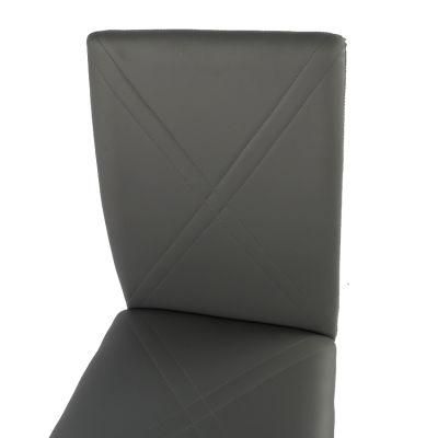 Wholesale Home Furniture Gray PVC Leather Back Cushion Cover Chair PVC Leather Dining Chairs Dining Room Furniture