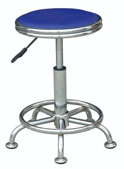 Blue Color Chrome Base Bar Stool