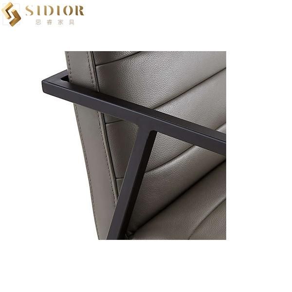 Modern Grey Metal Legs PU Leather Upholstery Restaurant Chair Customized