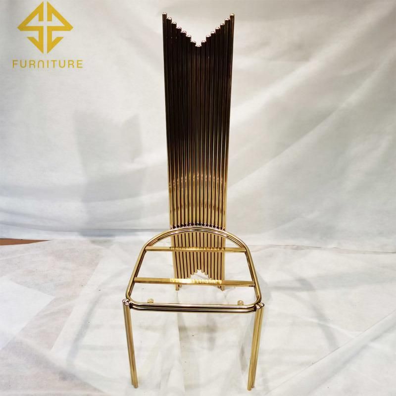 Foshan Stainless Steel Chair Modern Fancy Luxury White Leather Chairs Gold Stainless Steel Chair
