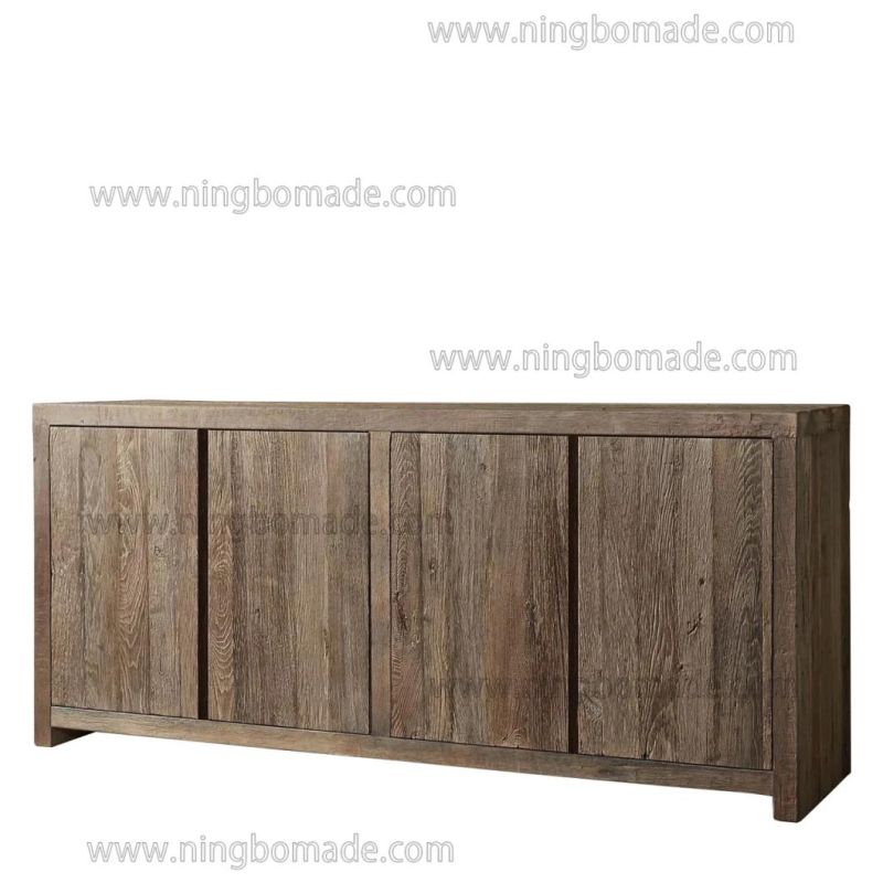 Rough-Hewn Planks Furniture Rustic Nature Reclaimed Oak Buffet Cabinet