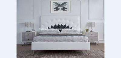 Upholstered PU Leather King Size Bed for Promotion