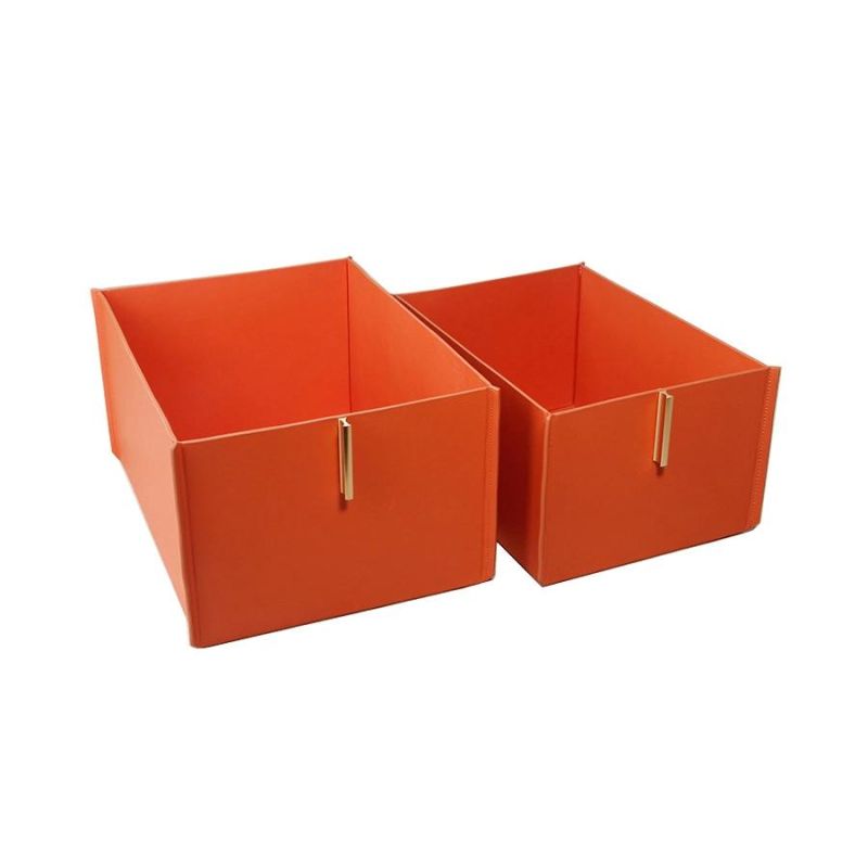 Factory Customized Leather Storage Box Storage Box Clothes and Hats Intermediate Drawer Storage Box Clothes Sorting Box