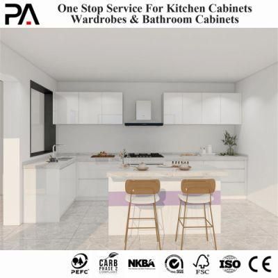 PA Purple Contemporary Design Plywood Ready to Assemble Lacquer Kitchen Cabinets