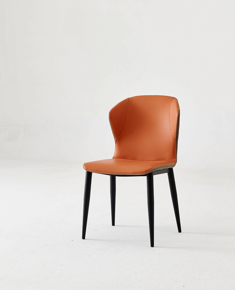 Home Furniture Orange Dining Chair PU Leather