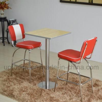 Custom Made Stainless Steel Frame Artificial Leather High Bar Chair (SP-CT847)