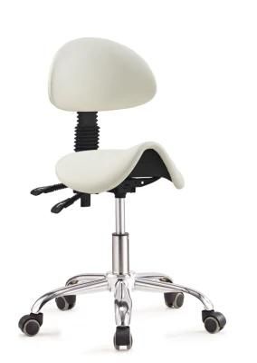 Ergonomic Saddle Seat Medical Dental Chair Stool with Backrest