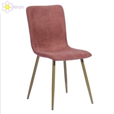 Comfortable High Quality Fabric Modern Velvet Dining Chairs Metal Legs Dining Chair