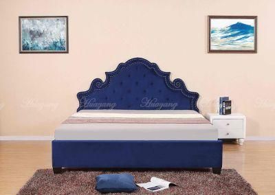 Huayang High End Modern Steel Wood Frame Upholstery Fabric Leather Bed Fabric Bed