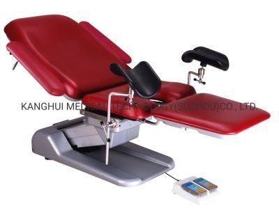 Four Wheels Hospital Clinic Electric Operating Examination Gynecology Chair with Foaming PU Leather Mattress