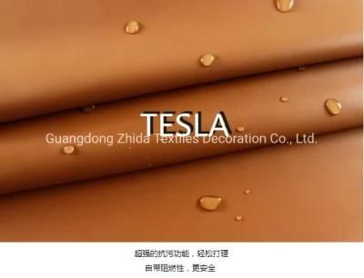 Tesla Hotel Use Silicon Fabric High Rub-Abrasive Sofa Leather