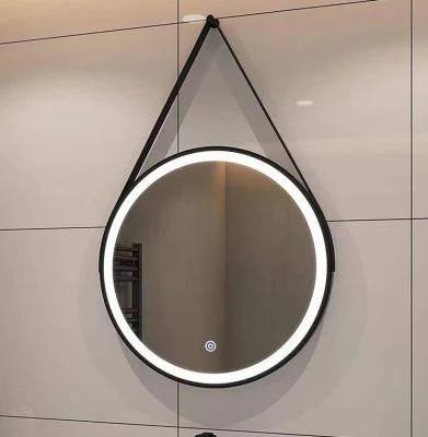 Round Hanging LED Lighted Bathroom Decor Wall Mirror Touch Screen