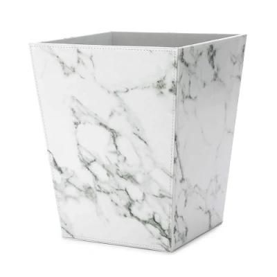 Lobby Made in China Marble PU Leather Hotel Swing Kitchen Trash Can