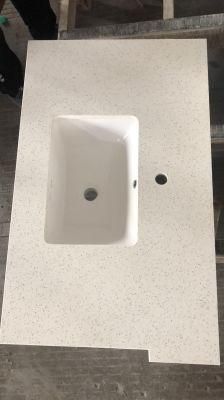 Chinese Artifical Stone White Natural and Artificial Stone Marble Quartz Vanity Counter Top Quartz Stone Vanity Top