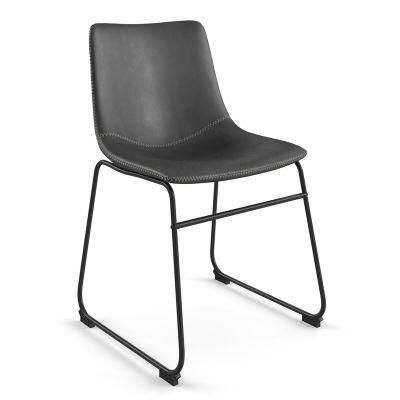 Design Faux Leather Seat Metal Side Chair Kitchen Dining Room Chair
