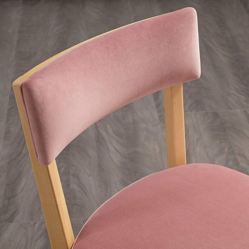 Wholesale Fabric Upholstered Kitchen Dining Restaurant Wooden Chair for Restaurant Furniture