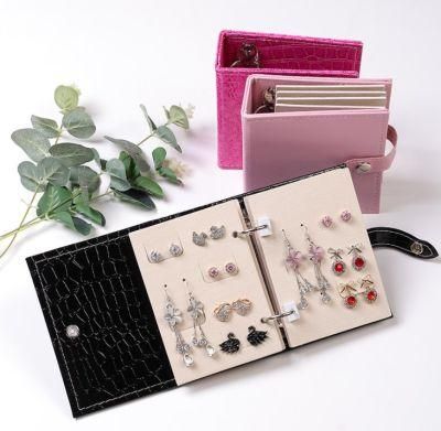 Earring Stud Collection Book Jewelry Display Rack Jewelry Box PU Leather Jwelery Collection Book