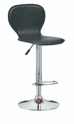 Hot Sale Black PVC Chrome Base Chrome Footrest Bar Stool