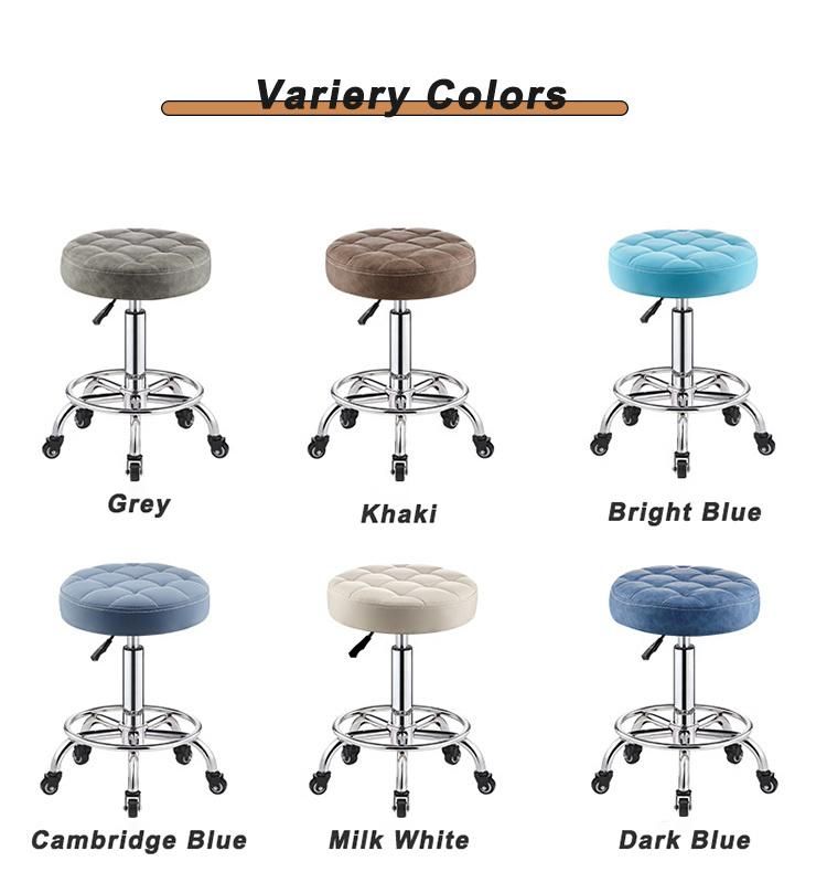 Adjustable Swivel Beauty Salon Massage Hairdresser with Wheels Styling Pedicure Training Bar Stool Chair