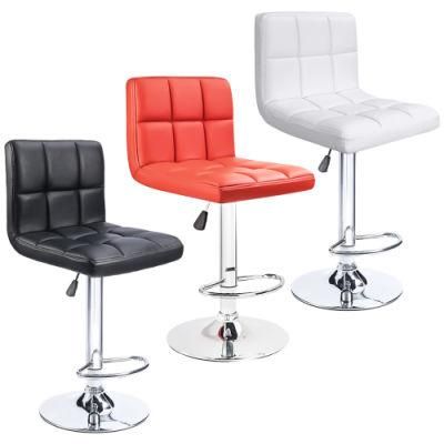 Modern Leather Bar Stool Height Adjustable Rotate 360 Degrees