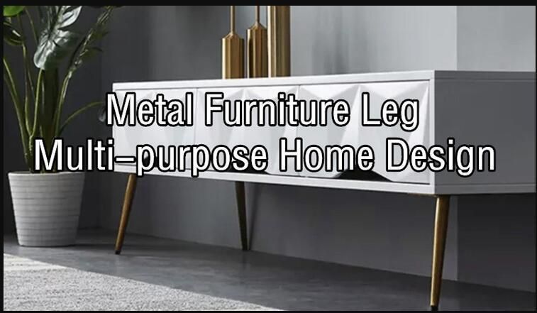 Black Rose Gold Finish Stainless Steel Legs for White Leather Standard Sofa